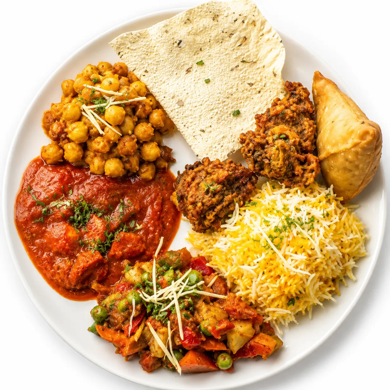 Traditional North Indian cuisine plated at Craving Curries, 3116 Roblin Blvd, Winnipeg
